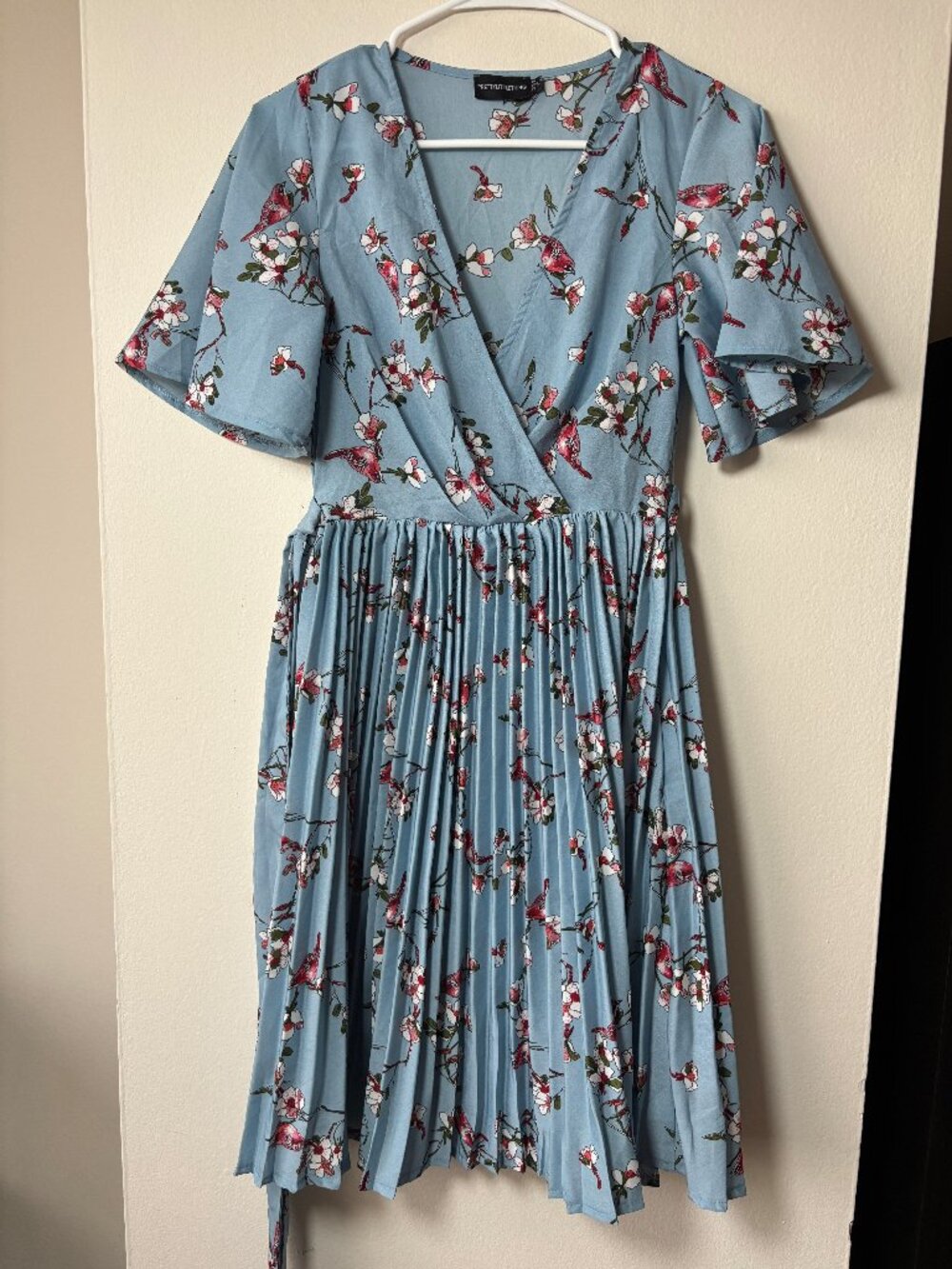 Prettylittlething Blue Floral Dress - Size 2